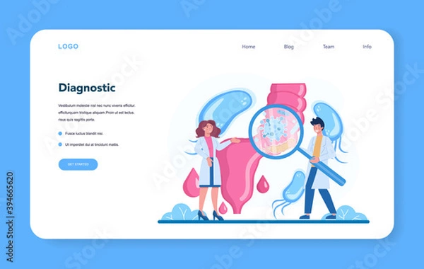 Fototapeta Proctologist web banner or landing page. Doctor examine