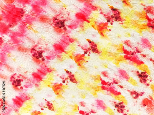 Obraz Tie Dye Dyed Pattern. Pen Ochre Pattern. Pale