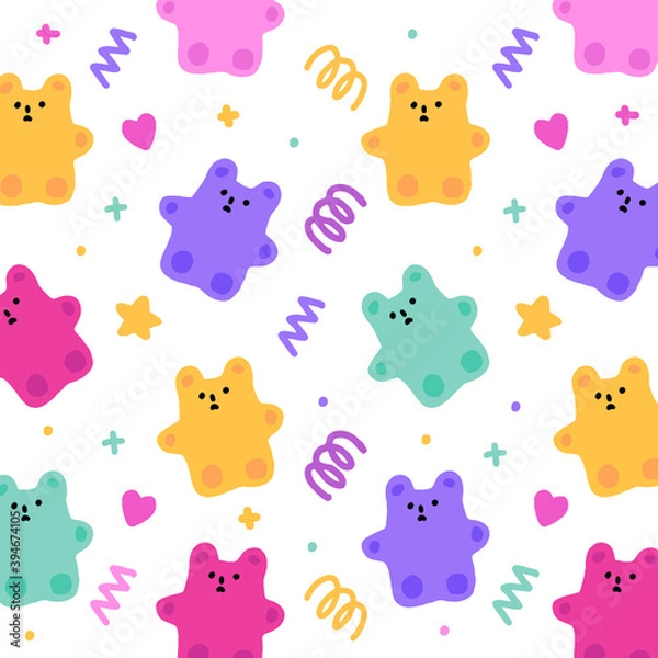 Fototapeta seamless pattern with gummy bears