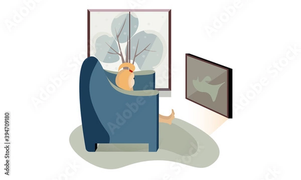 Obraz Kid watching TV