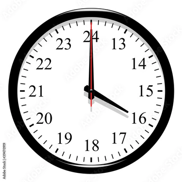 Fototapeta Horloge post meridiem - 16 heure
