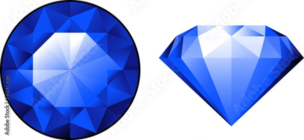 Obraz Sapphire from two perspectives over white