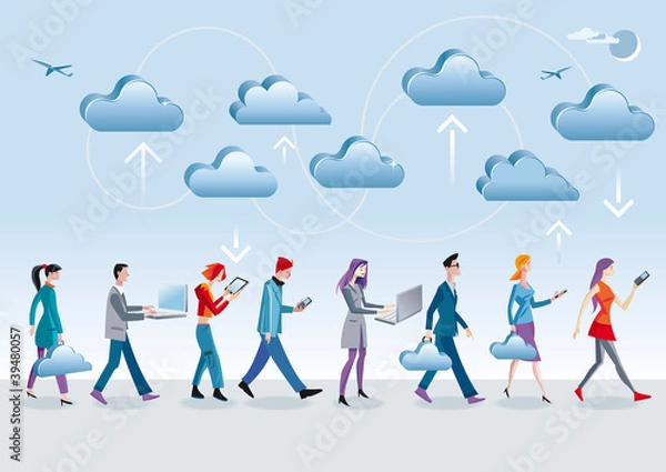Fototapeta Cloud Computing Walking