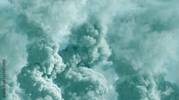 Fototapeta Abstract 3D illustration - vivid background of dense smoke, waste concept