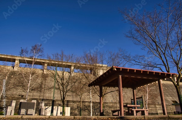 Obraz 秋空のダム公園　北海道　小平町