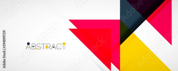 Fototapeta Set of vector triangle geometric backgrounds. Vector illustration for covers, banners, flyers and posters and other designs