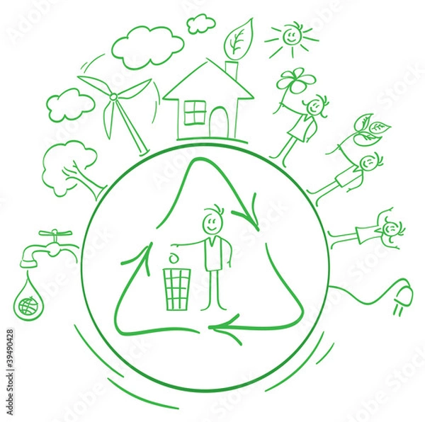 Obraz cartoon eco packing set