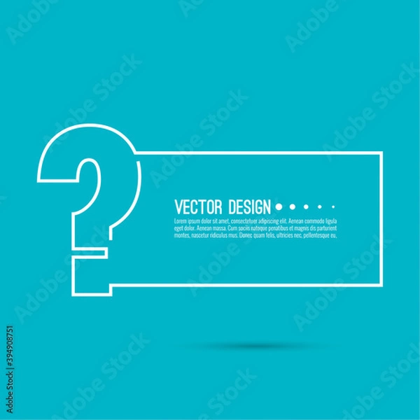 Obraz Question mark icon. Help symbol. FAQ sign on blue background. vector. minimal, outline. Quiz symbol.