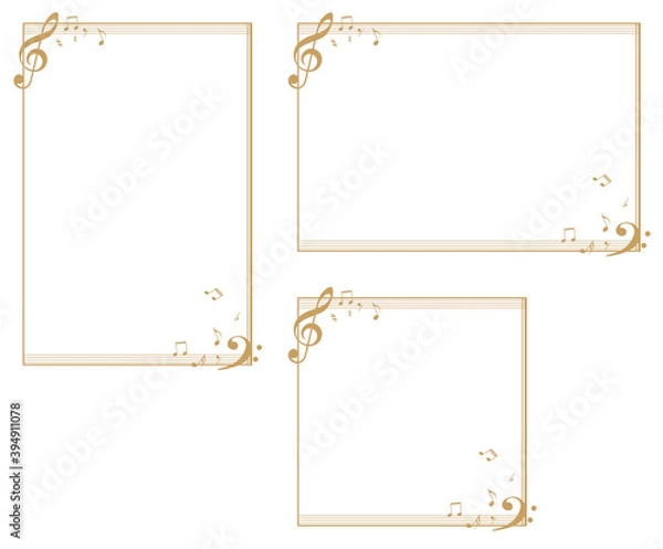 Obraz Music-themed decorative frame.Decorative frame.A frame that gave a change in size to the same design.Good frame for a4 size paper.Background for certificate.