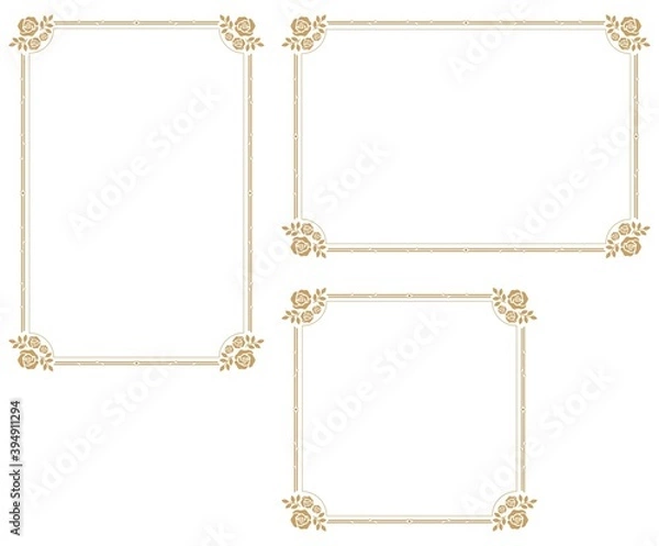 Obraz Decorative frame with rose theme.A frame that gave a change in size to the same design.Good frame for a4 size paper.Certificate frame.