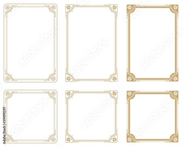 Obraz Decorative frame with rose theme.A frame that gave a change in size to the same design.Good frame for a4 size paper.Certificate frame.