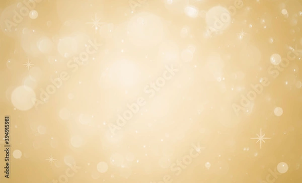 Fototapeta Golden background with soft bokeh lights.
