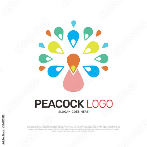 Obraz Peacock bird logo design