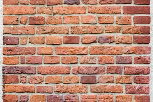 Obraz texture, red brick wall, real masonry.