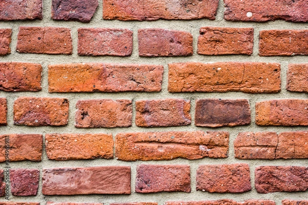 Obraz texture, red brick wall, real masonry.