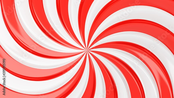 Fototapeta red white spiral abstract background 3d rendering