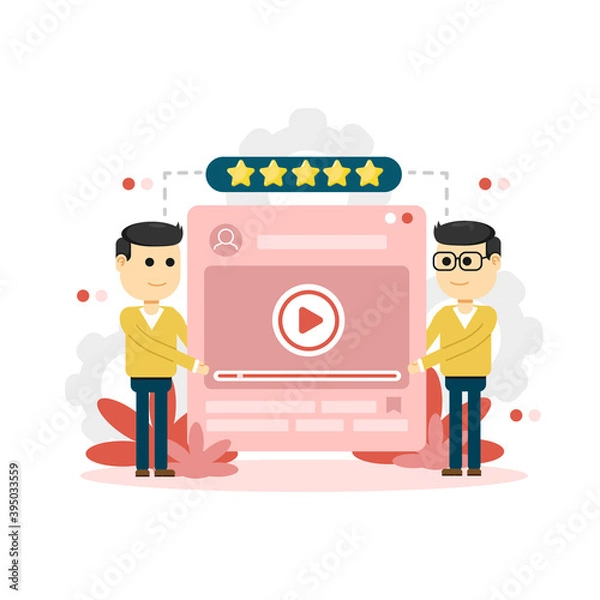 Fototapeta Customers review. Feedback or rating concept