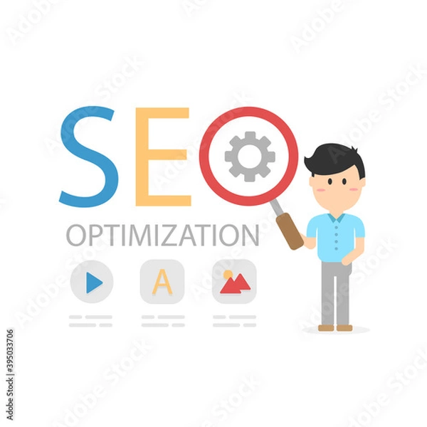 Fototapeta Seo Optimization for website and mobile website