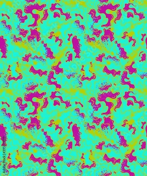 Fototapeta Abstract seamless urban pattern with wave hand draw shapes