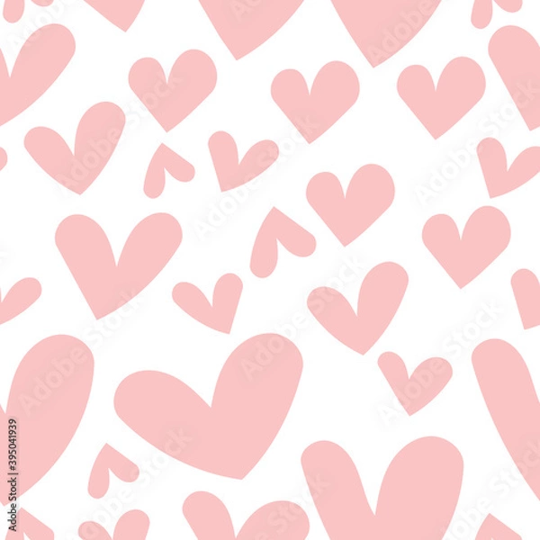 Obraz Cute Seamless heart pattern. Red and pink heart background vector pattern.