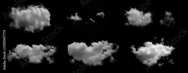 Fototapeta White cloud with black background