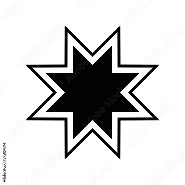Obraz star of 8 points silhouette style icon vector design