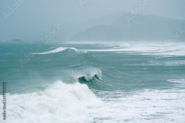 Obraz Waves breaking in the ocean during a storm