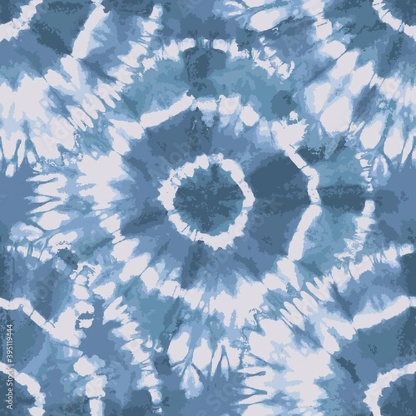 Obraz Blue Tie Dye traditional circular repeat pattern
