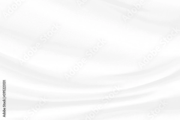Obraz White and grey Smooth elegant background with cloth soft waves. Cloth texture can use as background design.