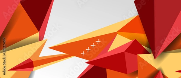 Obraz 3d low poly abstract shape background vector illustration