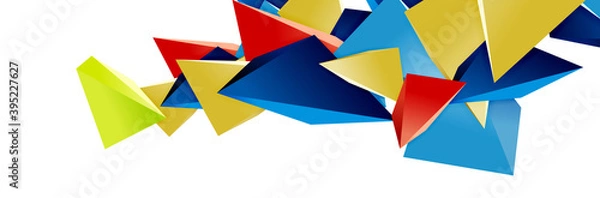 Fototapeta Triangle mosaic abstract background, 3d triangular low poly shapes. Geometric vector illustration for covers, banners, flyers and posters and other