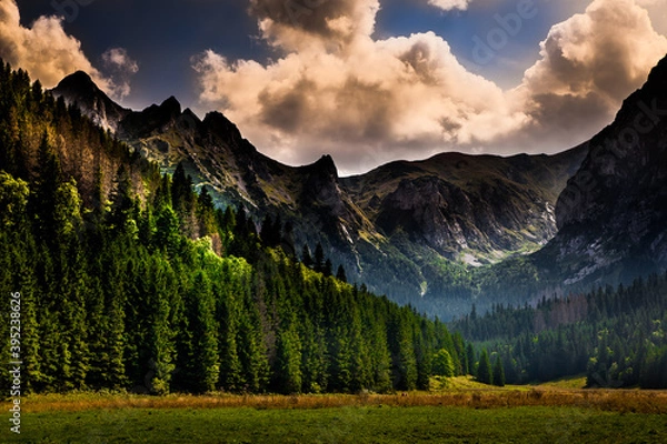 Obraz sunset in the mountains