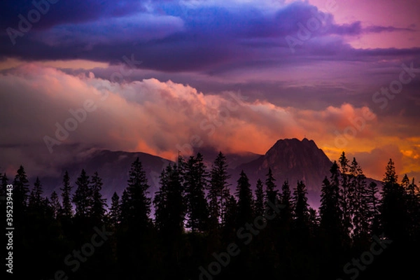 Obraz sunset in the mountains