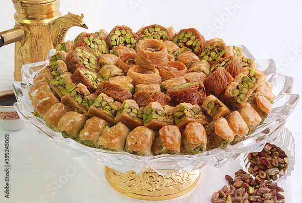 Obraz Syrian baklava with pistachio sweets