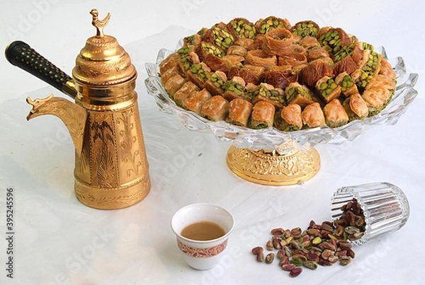 Obraz Syrian baklava with pistachio sweets