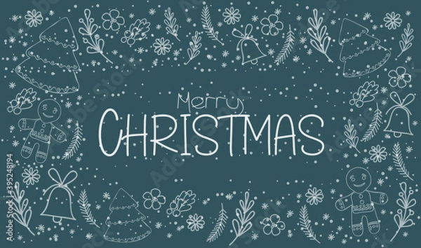 Obraz Lettering for fashionable cover designs for new year and Christmas holidays. Christmas invitation template with magic glitter movement 3d image