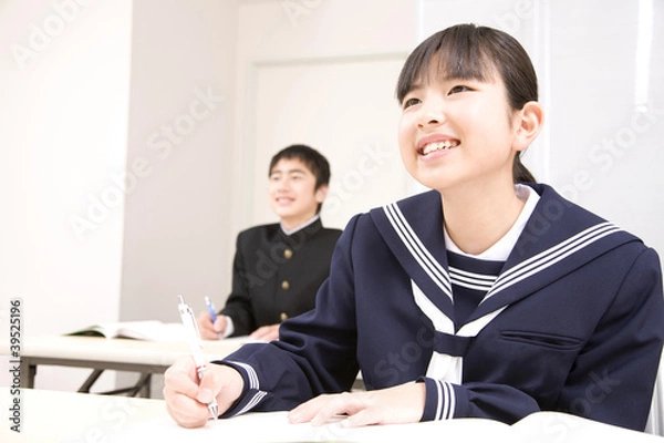 Obraz 授業中の女子中学生