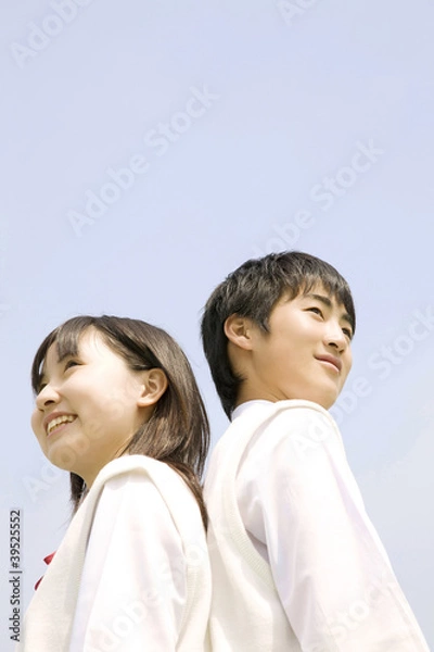Obraz 空を見上げる中学生男女