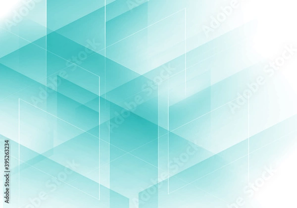 Fototapeta 重なるグラデーションのシンプルな抽象的背景素材/青緑