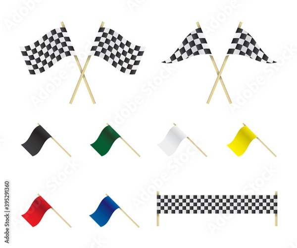 Fototapeta Racing flags set illustration