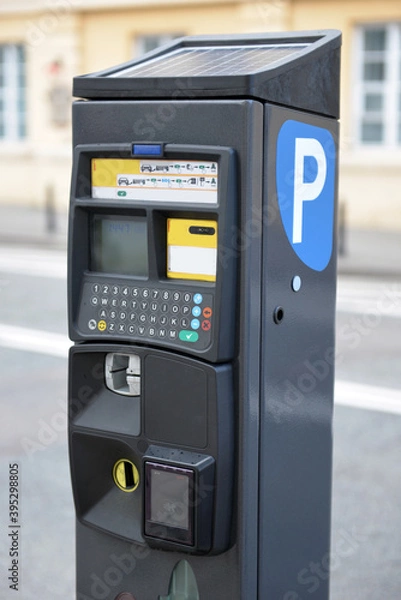 Obraz A parking payment machine closeup
