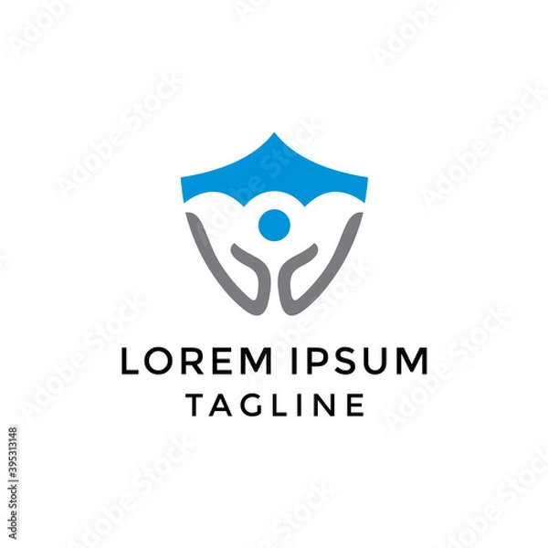 Fototapeta Human Shield Logo Design Template