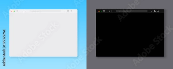 Obraz Web browser window template. Blank screen web browser in flat design. Vector illustration