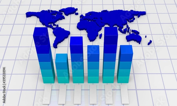 Fototapeta Chart with world map