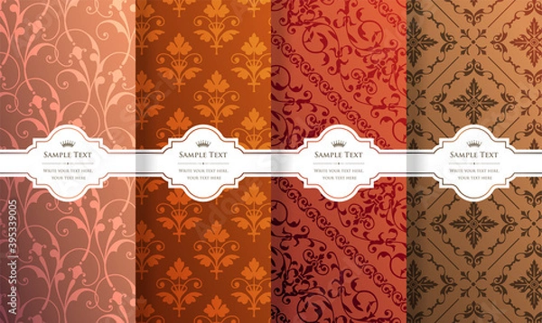 Obraz vintage seamless pattern background set.