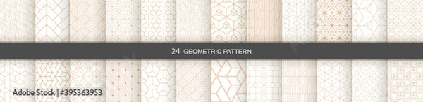 Obraz Set of vector Geometric seamless patterns. Abstract geometric  hexagonal  graphic design print 3d cubes pattern. Seamless  geometric cubes pattern.