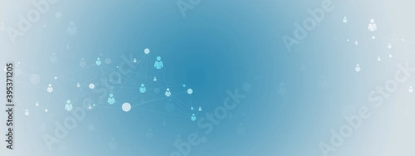 Obraz Linked abstract white human.Headline background.