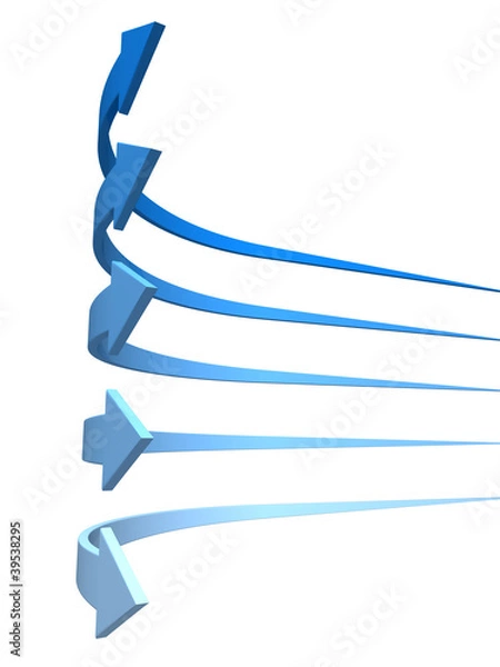Obraz blue arrows flow motion business background