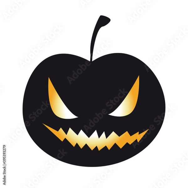 Obraz Pumpkin silhouette isolated on a white background. Vector illustration.