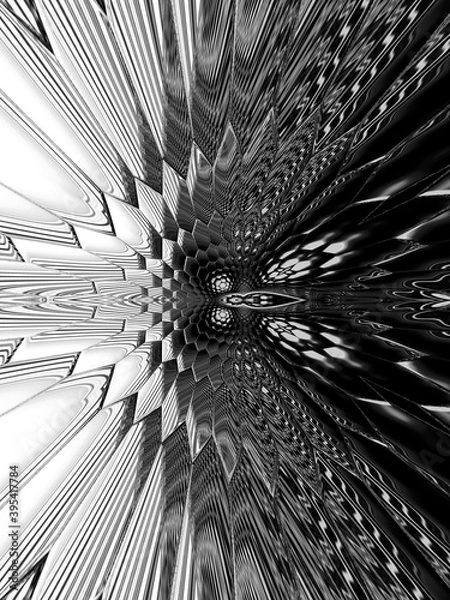 Fototapeta monochrome hexagonal mosaic futuristic designs and patterns on a black and white background